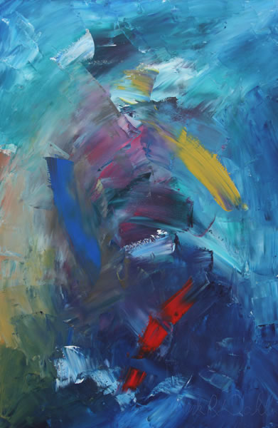 Leaving Chicago #4, an abstract painting copyright Mark Dahle 1996