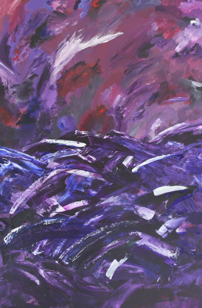 Mark Dahle's painting Red Sky At Morning, copyright 1989