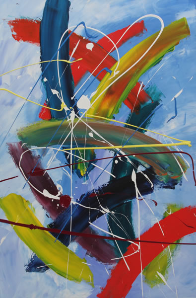 Leaving Chicago, an abstract painting copyright Mark Dahle 1996